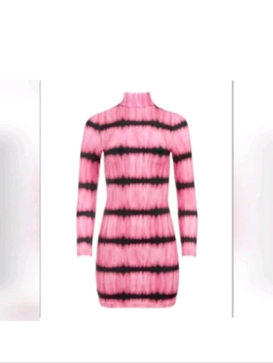 ALICE + OLIVIA Delora Tie Dye Mock Neck Mini Dress Size 4 - Picture 7 of 11